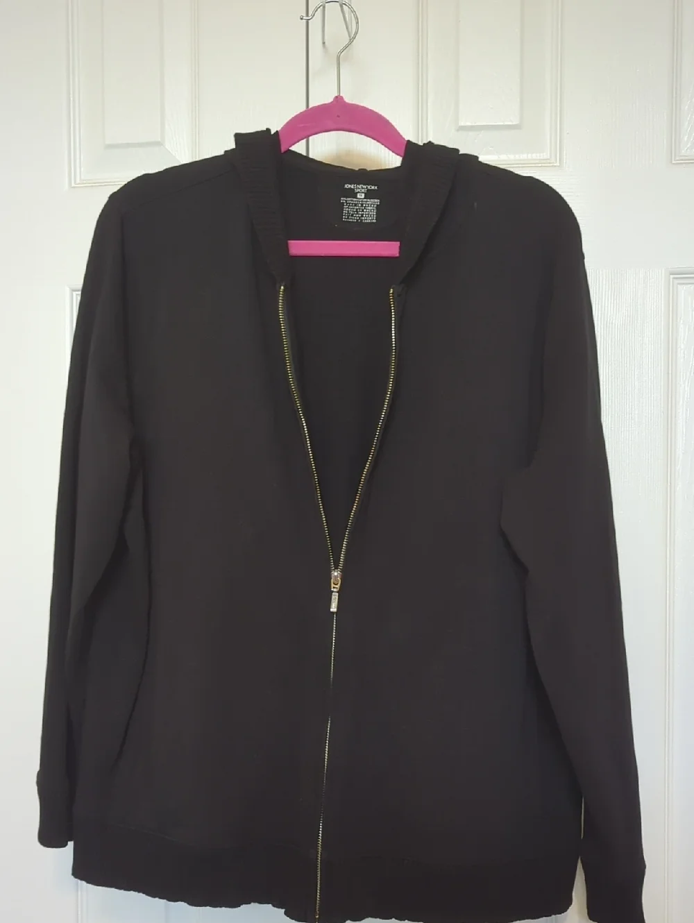 Jones New York Sport Jacket Hoodie Black 1X - Picture 1 of 4